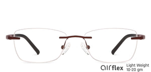 Maroon Rectangle Rimless Unisex Eyeglasses by Lenskart Air Computer Glasses-147880