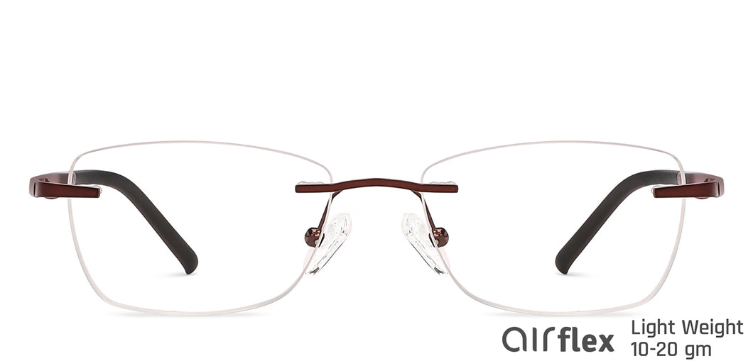 Maroon Rectangle Rimless Unisex Eyeglasses by Lenskart Air Computer Glasses-147880