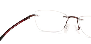 Maroon Rectangle Rimless Unisex Eyeglasses by Lenskart Air Computer Glasses-147880
