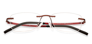Maroon Rectangle Rimless Unisex Eyeglasses by Lenskart Air Computer Glasses-147880
