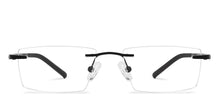 Load image into Gallery viewer, Black Rectangle Rimless Unisex Eyeglasses by Lenskart Air-139657