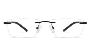 Black Rectangle Rimless Unisex Eyeglasses by Lenskart Air-139657