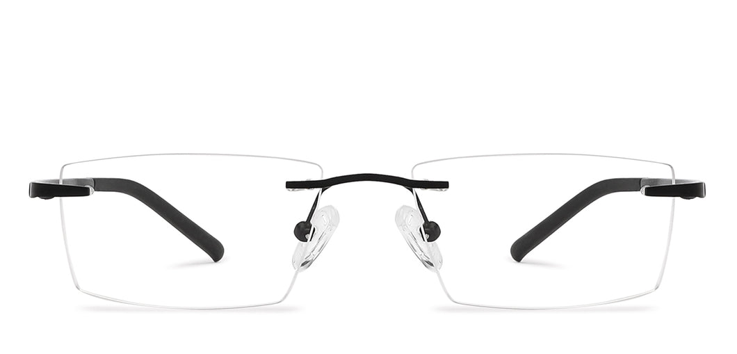 Black Rectangle Rimless Unisex Eyeglasses by Lenskart Air-139657