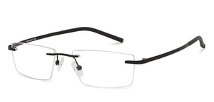 Black Rectangle Rimless Unisex Eyeglasses by Lenskart Air-139657