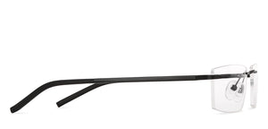 Black Rectangle Rimless Unisex Eyeglasses by Lenskart Air-139657