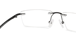 Black Rectangle Rimless Unisex Eyeglasses by Lenskart Air-139657