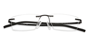 Black Rectangle Rimless Unisex Eyeglasses by Lenskart Air-139657