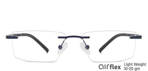 Blue Rectangle Rimless Narrow Unisex Eyeglasses by Lenskart Air-139658