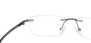 Grey Rectangle Rimless Unisex Eyeglasses by Lenskart Air Computer Glasses-147877