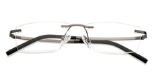 Load image into Gallery viewer, Grey Rectangle Rimless Unisex Eyeglasses by Lenskart Air Computer Glasses-147877