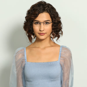 Grey Rectangle Rimless Unisex Eyeglasses by Lenskart Air Computer Glasses-147877