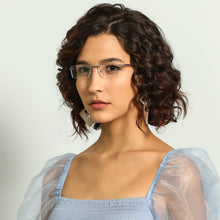 Load image into Gallery viewer, Grey Rectangle Rimless Unisex Eyeglasses by Lenskart Air Computer Glasses-147877