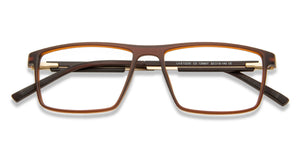 Brown Rectangle Full Rim Narrow Unisex Eyeglasses by Lenskart Air Online-139907