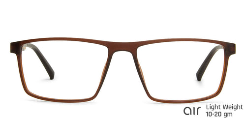 Brown Rectangle Full Rim Narrow Unisex Eyeglasses by Lenskart Air Online-139907