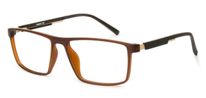 Brown Rectangle Full Rim Narrow Unisex Eyeglasses by Lenskart Air Online-139907