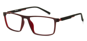 Red Rectangle Full Rim Narrow Unisex Eyeglasses by Lenskart Air Online-139908