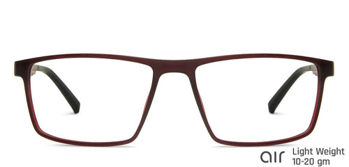 Red Rectangle Full Rim Narrow Unisex Eyeglasses by Lenskart Air Online-139908