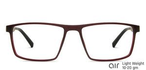 Red Rectangle Full Rim Narrow Unisex Eyeglasses by Lenskart Air Online-139908