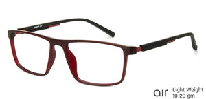 Red Rectangle Full Rim Narrow Unisex Eyeglasses by Lenskart Air Online-139908