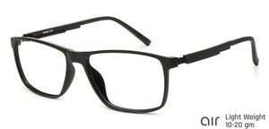 Black Rectangle Full Rim Unisex Eyeglasses by Lenskart Air Online-139935