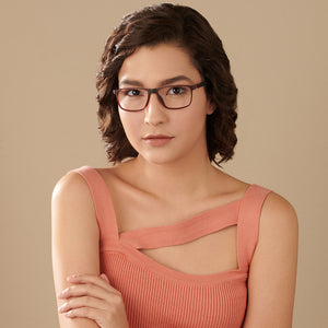Red Rectangle Full Rim Unisex Eyeglasses by Lenskart Air Computer Glasses-144301