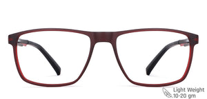 Red Rectangle Full Rim Unisex Eyeglasses by Lenskart Air Computer Glasses-144301