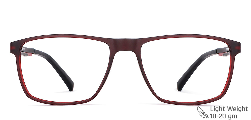 Red Rectangle Full Rim Unisex Eyeglasses by Lenskart Air Computer Glasses-144301