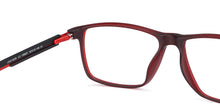 Load image into Gallery viewer, Red Rectangle Full Rim Unisex Eyeglasses by Lenskart Air Computer Glasses-144301