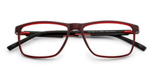 Load image into Gallery viewer, Red Rectangle Full Rim Unisex Eyeglasses by Lenskart Air Computer Glasses-144301