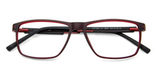 Load image into Gallery viewer, Red Rectangle Full Rim Narrow Unisex Eyeglasses by Lenskart Air Online-139937