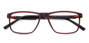 Red Rectangle Full Rim Narrow Unisex Eyeglasses by Lenskart Air Online-139937