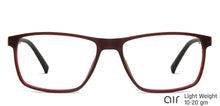 Load image into Gallery viewer, Red Rectangle Full Rim Narrow Unisex Eyeglasses by Lenskart Air Online-139937