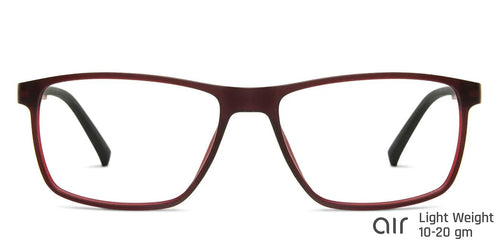Red Rectangle Full Rim Narrow Unisex Eyeglasses by Lenskart Air Online-139937