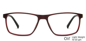 Red Rectangle Full Rim Narrow Unisex Eyeglasses by Lenskart Air Online-139937