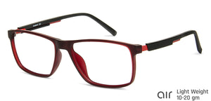Red Rectangle Full Rim Narrow Unisex Eyeglasses by Lenskart Air Online-139937