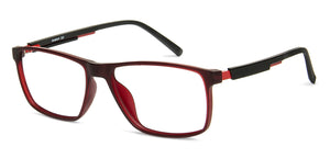 Red Rectangle Full Rim Narrow Unisex Eyeglasses by Lenskart Air Online-139937