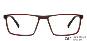 Red Rectangle Full Rim Unisex Eyeglasses by Lenskart Air Computer Glasses-144170
