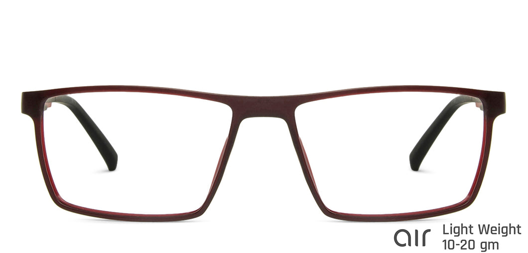 Red Rectangle Full Rim Unisex Eyeglasses by Lenskart Air Computer Glasses-144170