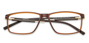 Brown Rectangle Full Rim Unisex Eyeglasses by Lenskart Air Online-139952