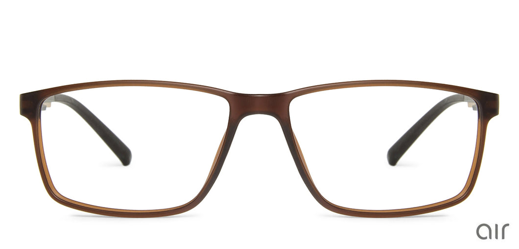 Brown Rectangle Full Rim Unisex Eyeglasses by Lenskart Air Online-139952