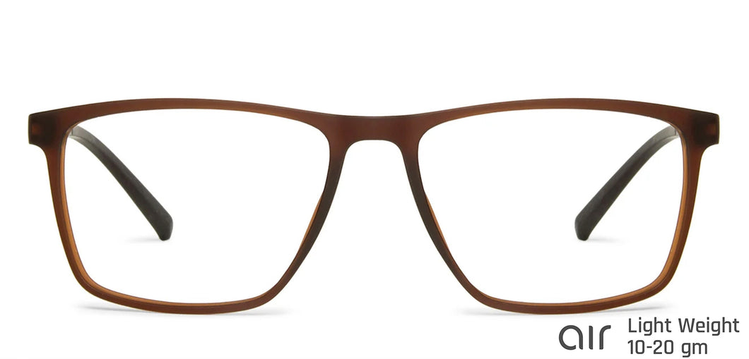 Brown Rectangle Full Rim Unisex Eyeglasses by Lenskart Air Computer Glasses-144285