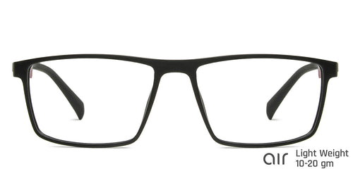 Black Rectangle Full Rim Narrow Unisex Eyeglasses by Lenskart Air Online-139957