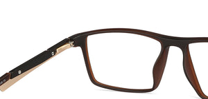 Brown Rectangle Full Rim Unisex Eyeglasses by Lenskart Air Computer Glasses-144225