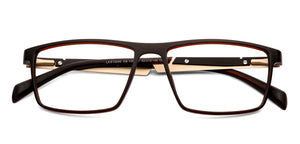 Brown Rectangle Full Rim Unisex Eyeglasses by Lenskart Air Computer Glasses-144225