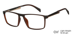Brown Rectangle Full Rim Unisex Eyeglasses by Lenskart Air Computer Glasses-144225