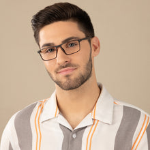 Load image into Gallery viewer, Brown Rectangle Full Rim Narrow Unisex Eyeglasses by Lenskart Air Online-139962