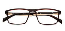 Load image into Gallery viewer, Brown Rectangle Full Rim Narrow Unisex Eyeglasses by Lenskart Air Online-139962