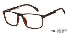 Load image into Gallery viewer, Brown Rectangle Full Rim Narrow Unisex Eyeglasses by Lenskart Air Online-139962