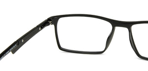 Black Rectangle Full Rim Unisex Eyeglasses by Lenskart Air Online-139968