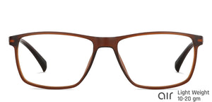 Brown Rectangle Full Rim Narrow Unisex Eyeglasses by Lenskart Air Online-139977